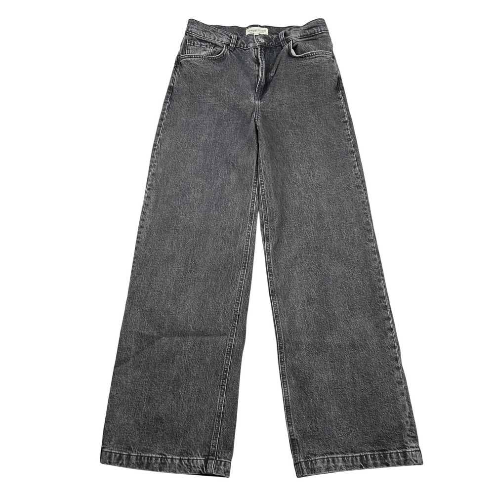 Current/Elliott Jeans Womens 26 Mercury Wide Leg Stone Washed Black Skater